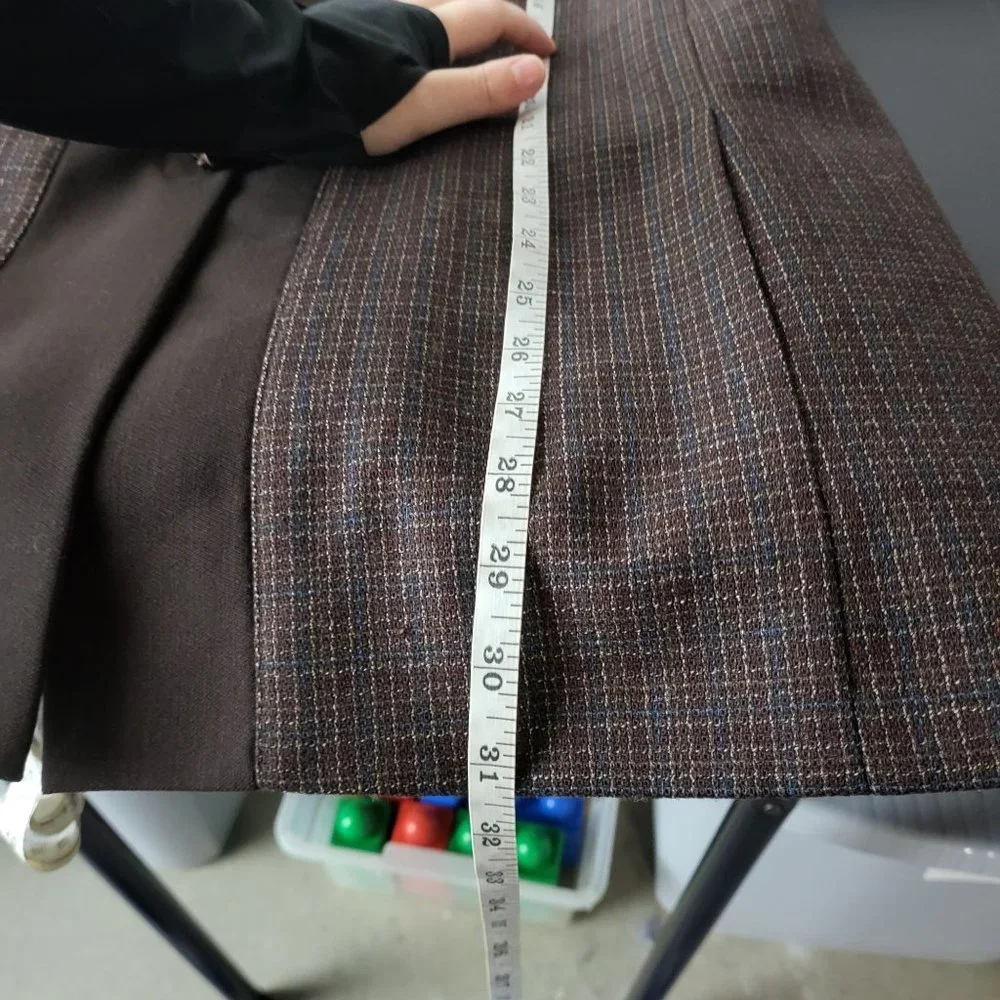 Doncaster Women's 100% Wool Brown‎ Plaid Blazer Size 8 Career Fall Office Winter